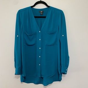 H&M Long Slv V Neck Blouse